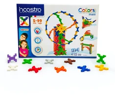 Konstruktorių rinkinys Incastro Colors Maxi, 100 detalių, kūrybai ir lavinimui, vaikams nuo 3 metų, spalvotas