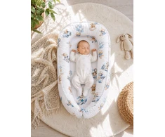 Kūdikių lizdas dvipusis My Sweet Baby - Mėlynos dangaus meškos