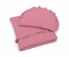 Kūdikių patalynės komplektas My Sweet Baby MUSLIN su raukiniais, rožinis