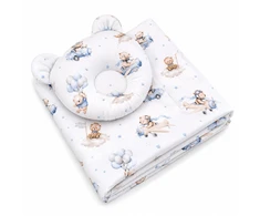Kūdikių patalynės komplektas su meškiuku My Sweet Baby - 2vnt - mėlynas