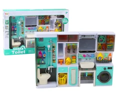 Lean Toys Vonios žaidimų rinkinys 4in1 su dušu, tualetu ir skalbimo mašina