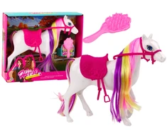 Lean Toys Balto Žirgo Figūrėlė su Šukavimo Rinkiniu