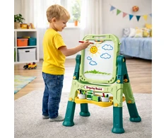 Lean Toys Dvipusė magnetinė lenta su stovu 48 vnt.