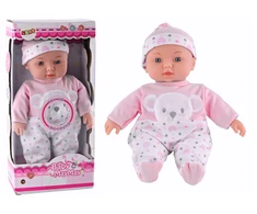 Lean Toys Lėlė su Rožine Pižama ir Meškučio Kepure, 30 cm