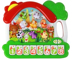 Lean Toys Vaikiškas pianinas su gyvūnais ir anglų kalbos mokymosi funkcija