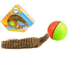 Lean Toys Bėgiojantis kamuolys su pūkuotu šeškiuko uodegele