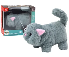 Interaktyvus pliušinis katinas Lean Toys, pilkas