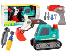 Lean Toys Vaikiškas surenkamas vikšrinis ekskavatorius