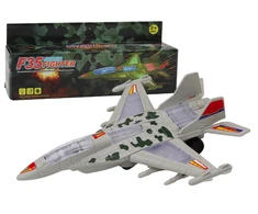 Lean Toys Karinis naikintuvas F35 su šviesomis ir garsais, pilkas