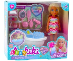 Lean Toys Lėlės rinkinys su vonia ir priežiūros priedais Ankiki