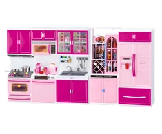 Lean Toys Virtuvės baldų rinkinys lėlėms su šviesomis ir garsais