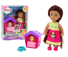 Lean Toys Lėlė su šuniuku ir veislynu