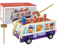 Lean Toys Medinis arkadinis žaidimas Dodgeball Policijos autobusas