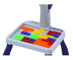 Lean Toys Mini projektorius su Tetris piešimo stalu 2in1 Mėlynas Vienaragis