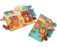 Lean Toys Minkšta šnypščianti gyvūnų džiunglių knygelė vaikams