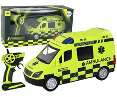 Lean Toys Nuotoliniu būdu valdoma geltona greitosios pagalbos mašina su šviesomis