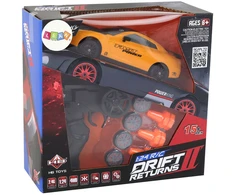 Lean Toys Nuotoliniu būdu valdomas sportinis automobilis R/C 1:24 geltonas su keičiamais ratais