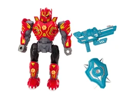 Lean Toys Raudonas robotas su gręžtuvu ir šviesomis