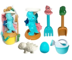 Lean Toys Smėlio žaislų rinkinys su malūnėliu ir dinozaurų formelėmis