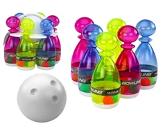 Lean Toys Skaidrių Spalvotų Bowlingo Kėglių Rinkinys, 6 vnt.