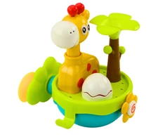 Lean Toys Spalvingas žirafos formos vonios žaislas su siurbtukais