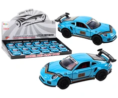 Lean Toys Sportinis automobilis 1:32 mėlynas su spoileriu metalinis