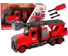 Lean Toys Gaisrininkų žaislinis sunkvežimis su priedais
