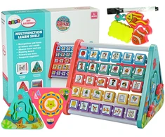 Lean Toys Mokomoji lentyna su trikampiais skaitikliais ir gyvūnų figūrėlėmis