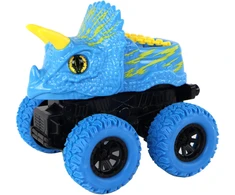 Žaislinis dinozauro automobilis Lean Toys, mėlynas/geltonas, 13x12x11,5 cm