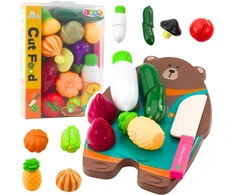 Lean Toys Vaikiškas daržovių pjaustymo rinkinys su pjaustymo lentele ir peiliu