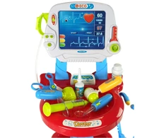 Lean Toys Žaislinis daktaro vežimėlis su priedais, mėlynas