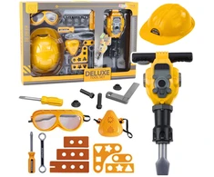 Lean Toys Vaikų mechaniko įrankių rinkinys su pneumatiniu plaktuku