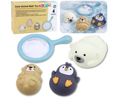 Lean Toys Vonios žaislų rinkinys pastelinės spalvos