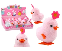 Prisukamas viščiukas su gėle Lean Toys,, rožinis