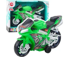 Lean Toys Žaislinis lenktyninis motociklas su šviesomis ir garsais, žalias