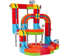 Magnetinis spalvotas traukinys 140 vnt