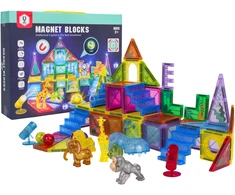 Magnetinių blokelių rinkinys 3D ZOO, 64 vnt