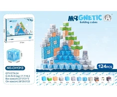 Magnetinių kubelių rinkinys 124 vnt