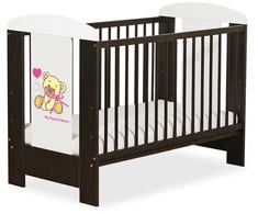 My Sweet Baby Medinė kūdikio lovytė 120x60 cm su meškučiu rožinė-ruda