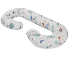 Medvilninis pagalvės užvalkalas nėštumo pagalvei C - mėlynos paukštės