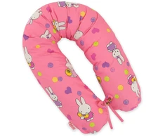 Medvilninis užvalkalas nėščiosios pagalvei Longer Hallo rabbit rožinis