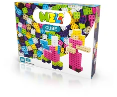 Meli Cube 200 dalių konstruktorių rinkinys vaikams nuo 3 metų, skatina kūrybiškumą, rožinis