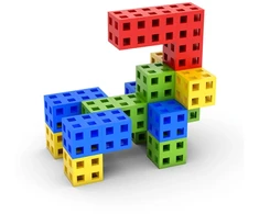 Meli Cube EDU 300 edukacinis konstruktorių rinkinys vaikams nuo 3 metų, skatina kūrybiškumą ir loginį mąstymą