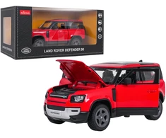 Metalinis žaislinis automobilis Land Rover Defender 90 1:24 raudonas