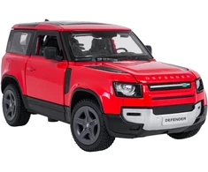 Metalinis žaislinis automobilis Land Rover Defender 90 1:24 raudonas