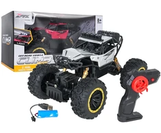 Nuotoliniu būdu valdomas 1:18 metalo visureigis Climb Power sidabrinis