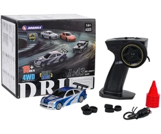 Nuotoliniu būdu valdomas drift automobilis 1:43 mėlynas su priedais
