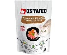 ONTARIO katės maistas tunu ir lašiša, 80 g