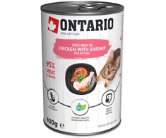 ONTARIO konservai katėms vištiena krevetėmis 400g