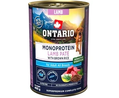 Ontario Adult Monoprotein Ėrienos paštetas su Rudaisiais Ryžiais 400g